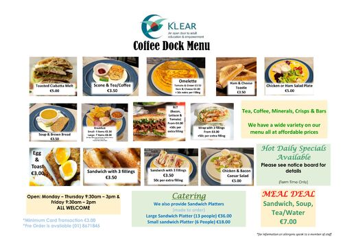 Coffee dock Menu 2025