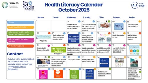 Health Literacy Calendar October 2025